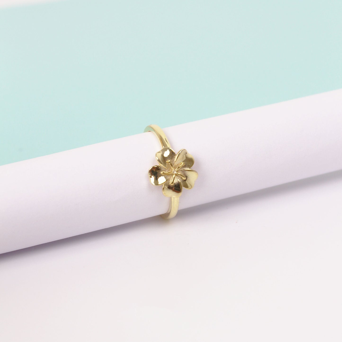 Solid Gold Plumeria Flower Ring – 14K Fine Jewelry