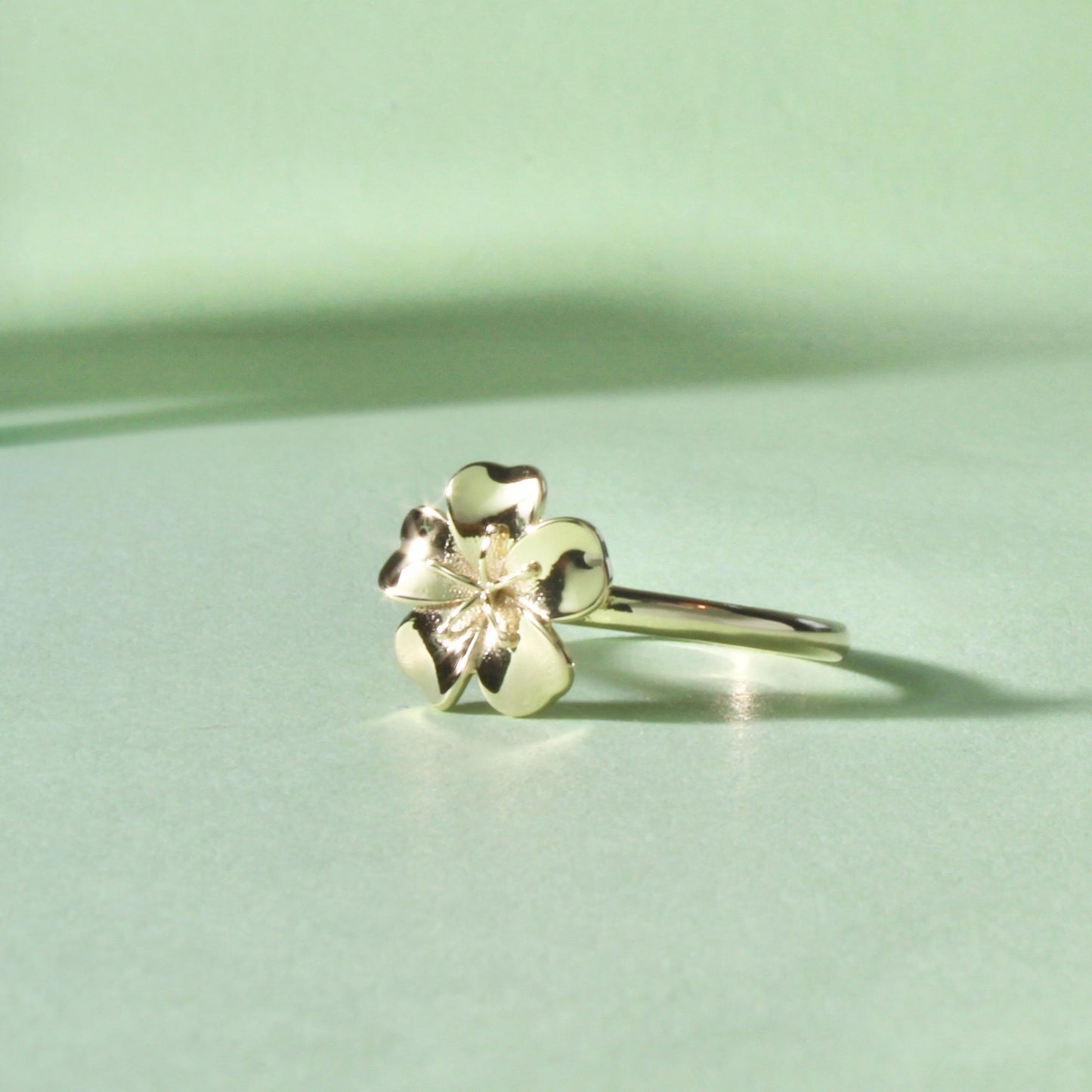 Solid Gold Plumeria Flower Ring – 14K Fine Jewelry