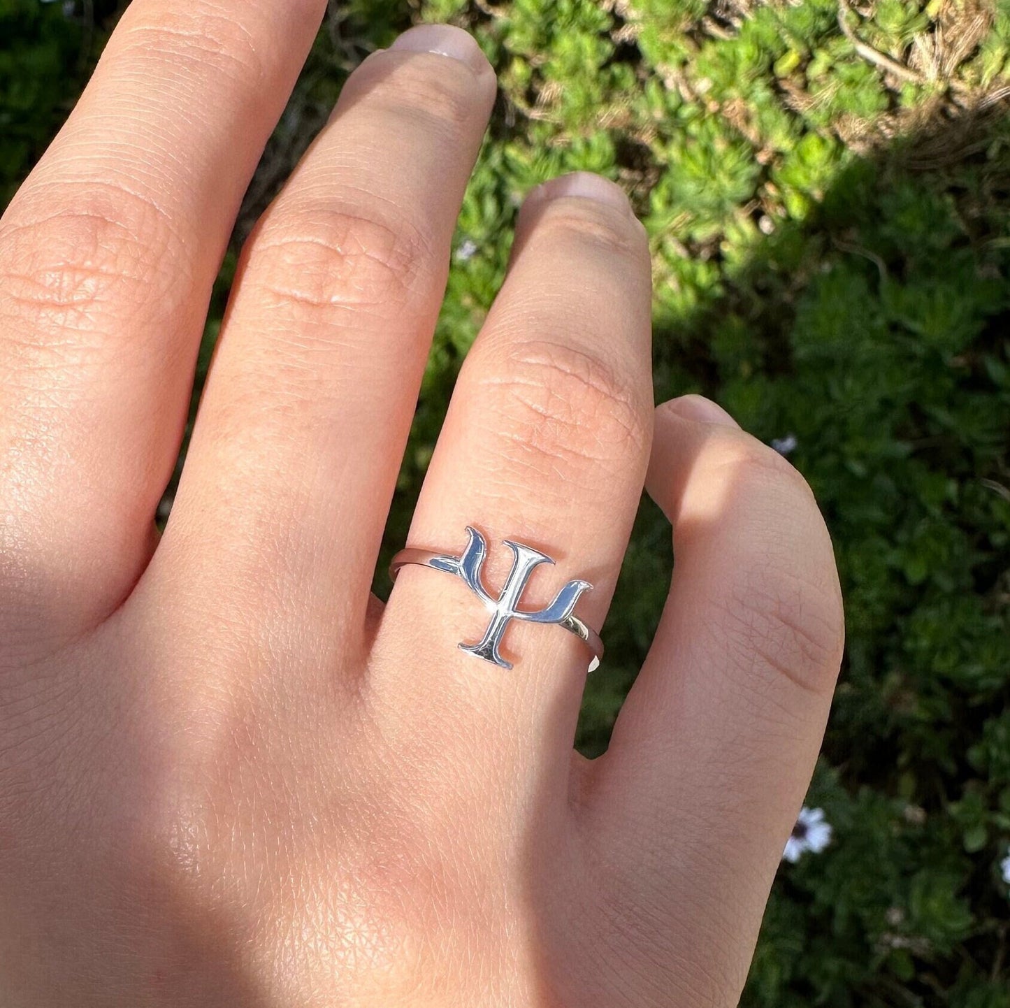 14K Gold Psi Symbol Ring – Psychology Gift Jewelry