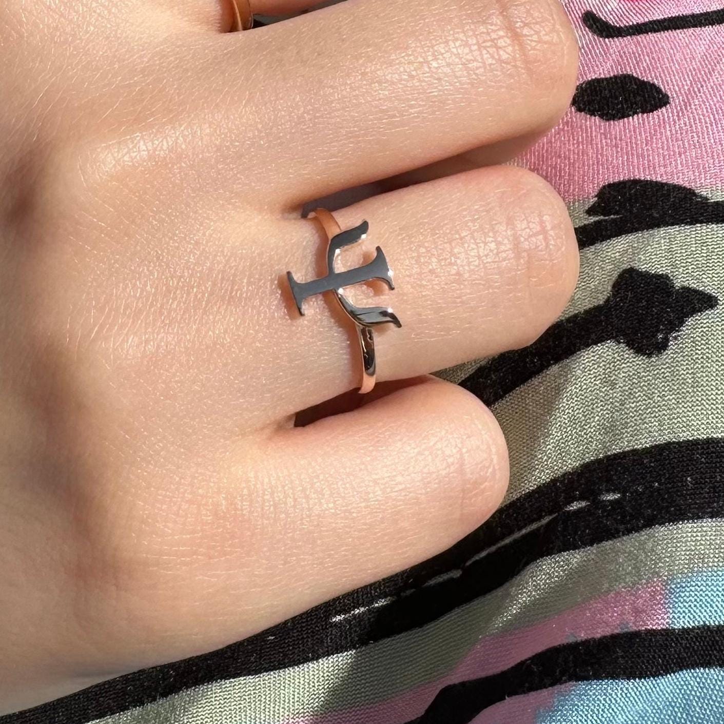 14K Gold Psi Symbol Ring – Psychology Gift Jewelry