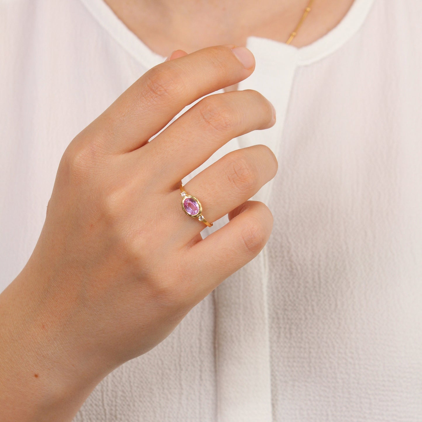 Vintage Pink Sapphire Ring