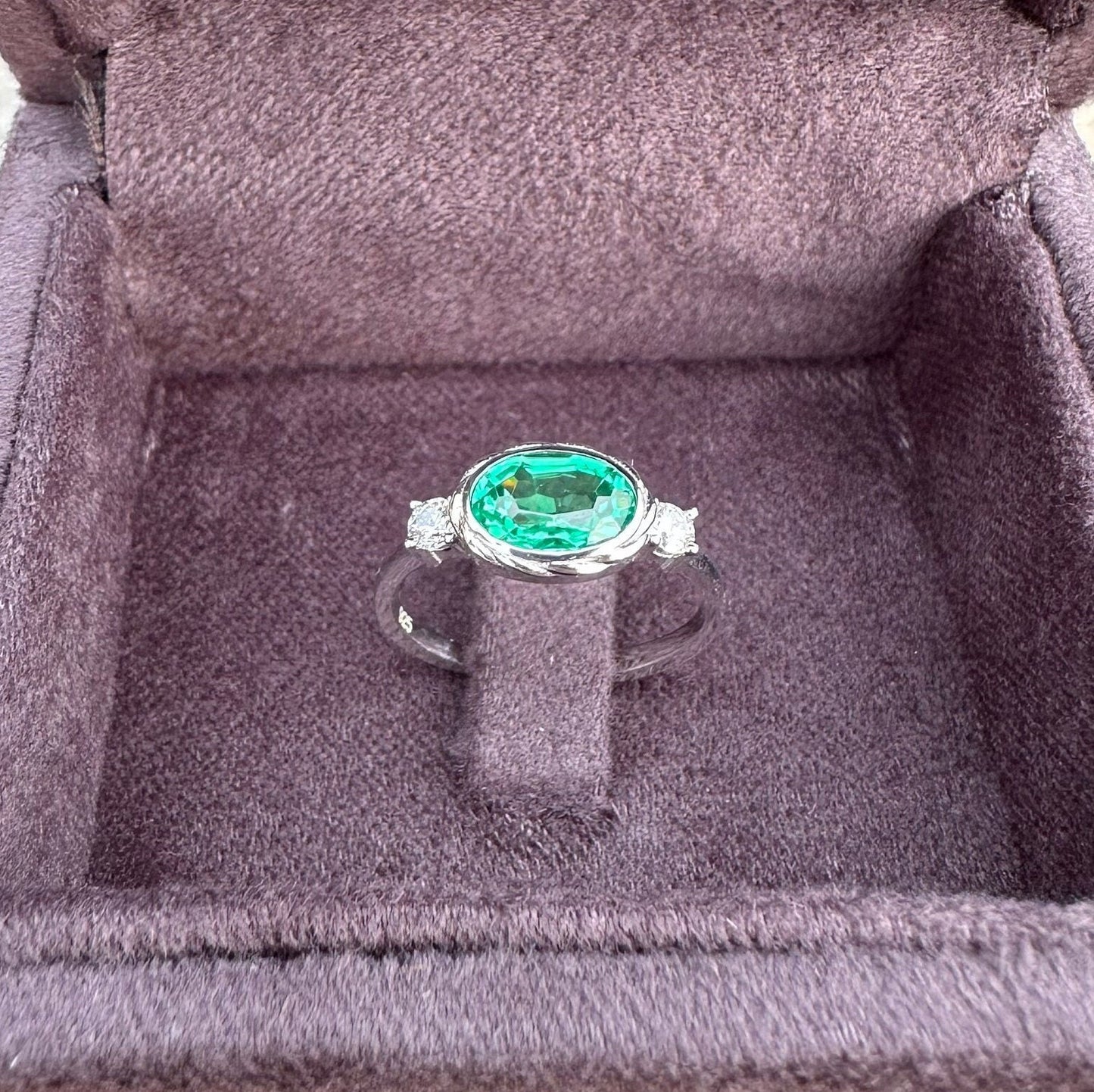 Elegant Oval Emerald Statement Ring: Gold/Silver Cocktail Jewelry for Engagement, Special Occasions Ships Fast for Mother’s Day