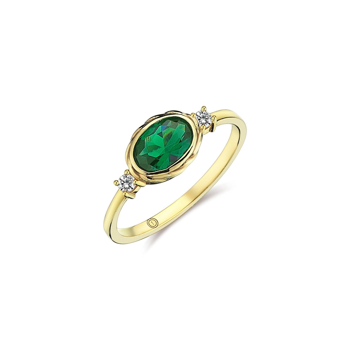 Elegant Oval Emerald Statement Ring: Gold/Silver Cocktail Jewelry for Engagement, Special Occasions Ships Fast for Mother’s Day
